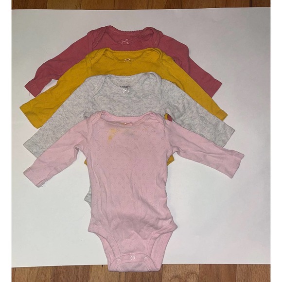 Set of four Carters 3 months long sleeved bodysuits - Picture 1 of 5